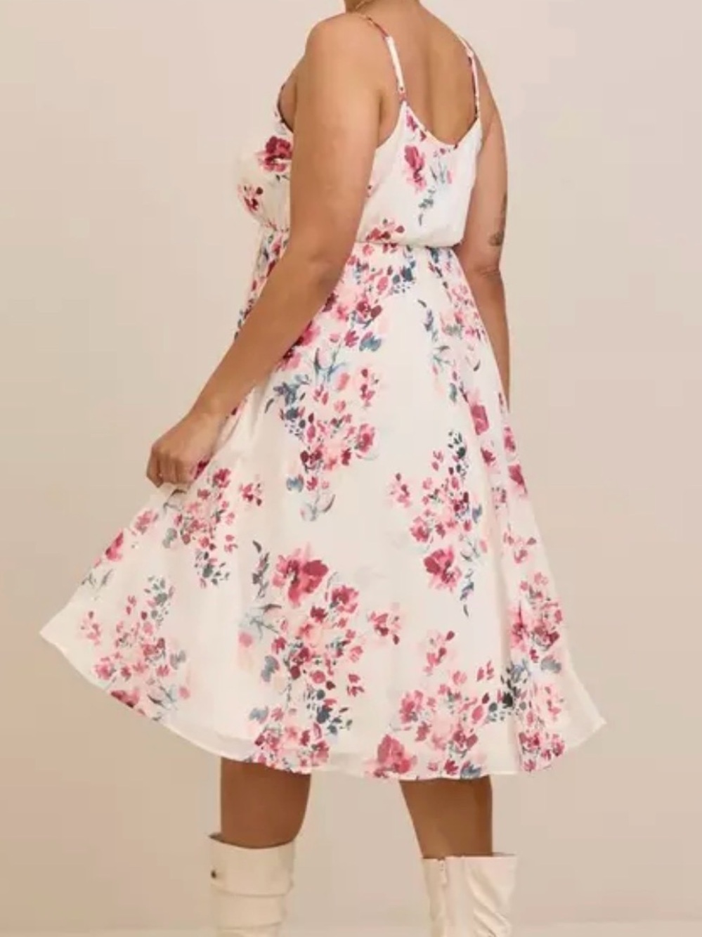 Torrid Spaghetti-Strap Maxi Dress in Floral Ivory - Picture 3 of 7